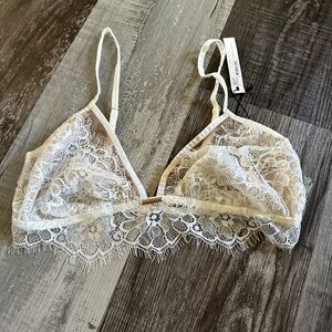 Stylestalker creamy white lace bralette large NEW